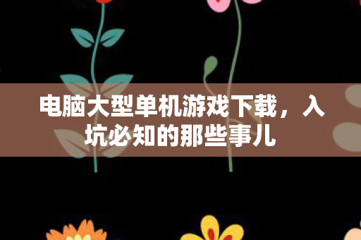 电脑大型单机游戏下载,入坑必知的那些事儿 电脑大型单机游戏下载,入坑必知的那些事儿