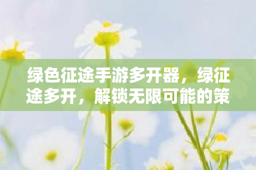 绿色征途手游多开器，绿征途多开，解锁无限可能的策略游戏新体验