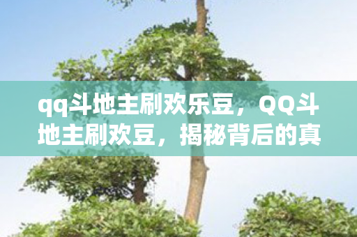 qq斗地主刷欢乐豆,QQ斗地主刷欢豆,揭秘背后的真相与风险 qq斗地主刷欢乐豆,QQ斗地主刷欢豆,揭秘背后的真相与风险