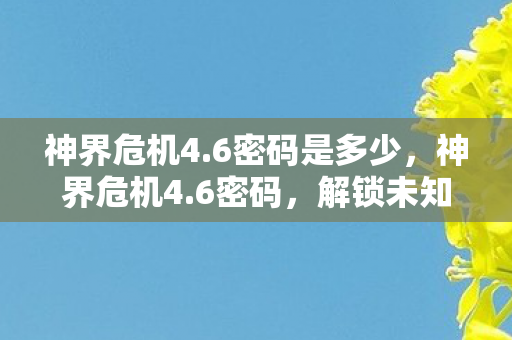 神界危机4.6密码是多少,神界危机4.6密码,解锁未知世界的神秘钥匙 神界危机4.6密码是多少,神界危机4.6密码,解锁未知世界的神秘钥匙