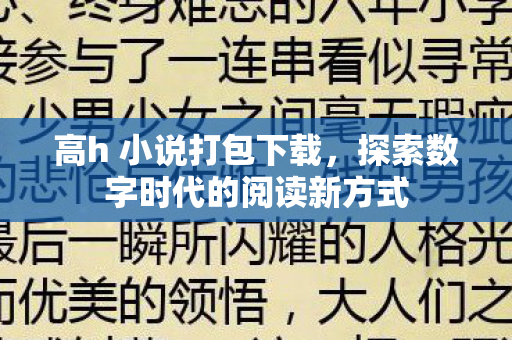 高h 小说打包下载,探索数字时代的阅读新方式 高h 小说打包下载,探索数字时代的阅读新方式