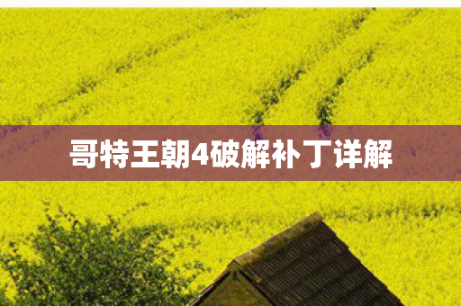 哥特王朝4破解补丁详解