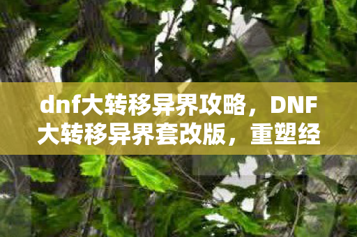 dnf大转移异界攻略,DNF大转移异界套改版,重塑经典,引领新潮流 dnf大转移异界攻略,DNF大转移异界套改版,重塑经典,引领新潮流