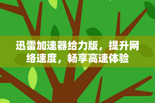 迅雷加速器给力版,提升网络速度,畅享高速体验 迅雷加速器给力版,提升网络速度,畅享高速体验