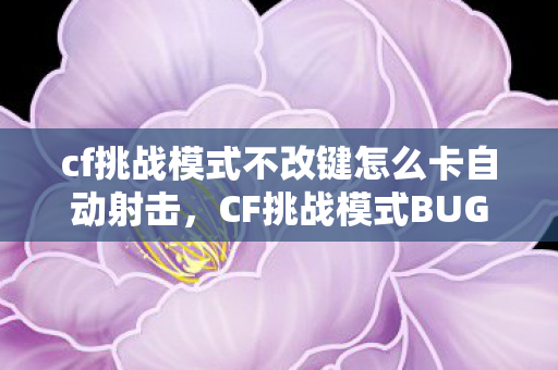 cf挑战模式不改键怎么卡自动射击，CF挑战模式BUG大揭秘，如何巧妙利用游戏漏洞提升胜率？