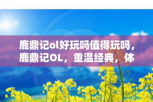 鹿鼎记ol好玩吗值得玩吗，鹿鼎记OL，重温经典，体验武侠世界的魅力