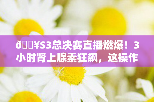 🔥S3总决赛直播燃爆!3小时肾上腺素狂飙,这操作我直接跪了! 🔥S3总决赛直播燃爆!3小时肾上腺素狂飙,这操作我直接跪了!