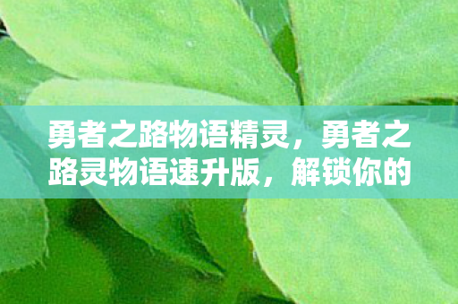 勇者之路物语精灵,勇者之路灵物语速升版,解锁你的冒险之旅 勇者之路物语精灵,勇者之路灵物语速升版,解锁你的冒险之旅