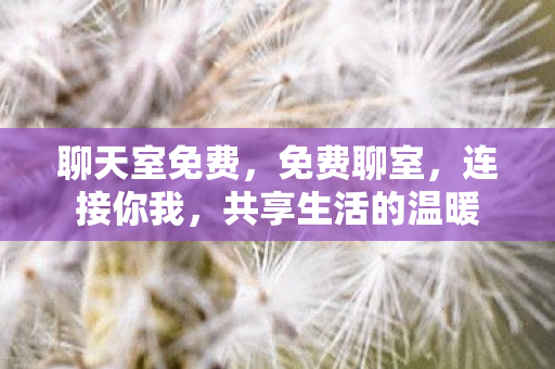 聊天室免费,免费聊室,连接你我,共享生活的温暖 聊天室免费,免费聊室,连接你我,共享生活的温暖