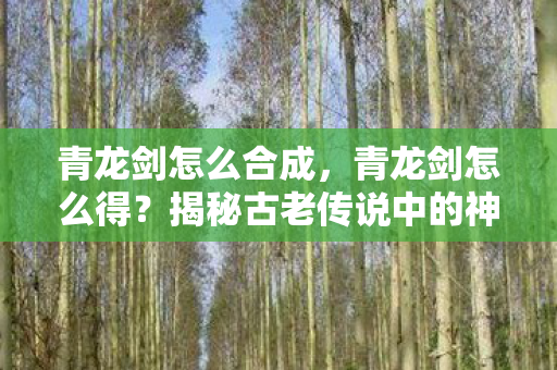 青龙剑怎么合成,青龙剑怎么得?揭秘古老传说中的神秘武器获取途径 青龙剑怎么合成,青龙剑怎么得?揭秘古老传说中的神秘武器获取途径