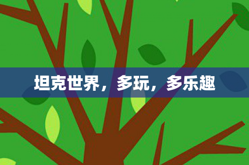 坦克世界，多玩，多乐趣