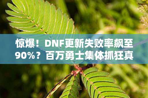 惊爆!DNF更新失败率飙至90%?百万勇士集体抓狂真相竟是…… 惊爆!DNF更新失败率飙至90%?百万勇士集体抓狂真相竟是……