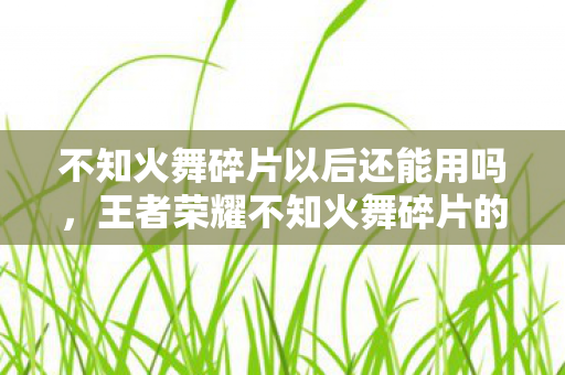 不知火舞碎片以后还能用吗，王者荣耀不知火舞碎片的秘密与获取攻略