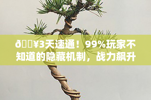 🔥3天速通！99%玩家不知道的隐藏机制，战力飙升秘籍大公开！