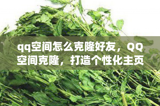 qq空间怎么克隆好友，QQ空间克隆，打造个性化主页的秘籍