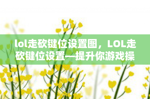 lol走砍键位设置图，LOL走砍键位设置—提升你游戏操作的关键
