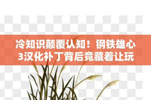 冷知识颠覆认知!钢铁雄心3汉化补丁背后竟藏着让玩家目瞪口呆的秘密 冷知识颠覆认知!钢铁雄心3汉化补丁背后竟藏着让玩家目瞪口呆的秘密