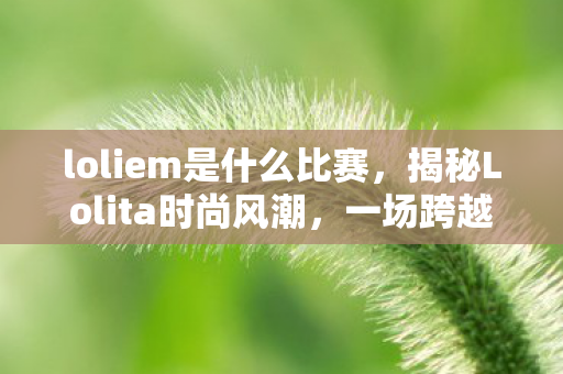 loliem是什么比赛，揭秘Lolita时尚风潮，一场跨越时代的萌文化盛宴