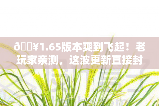 🔥1.65版本爽到飞起!老玩家亲测,这波更新直接封神! 🔥1.65版本爽到飞起!老玩家亲测,这波更新直接封神!