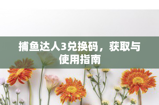 捕鱼达人3兑换码,获取与使用指南 捕鱼达人3兑换码,获取与使用指南