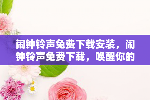 闹钟铃声免费下载安装,闹钟铃声免费下载,唤醒你的每一个清晨 闹钟铃声免费下载安装,闹钟铃声免费下载,唤醒你的每一个清晨