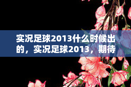 实况足球2013什么时候出的,实况足球2013,期待与猜测的交织 实况足球2013什么时候出的,实况足球2013,期待与猜测的交织