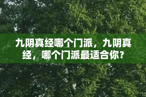 九阴真经哪个门派图片