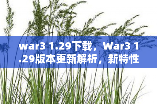 war3 1.29下载，War3 1.29版本更新解析，新特性、调整与战略转变