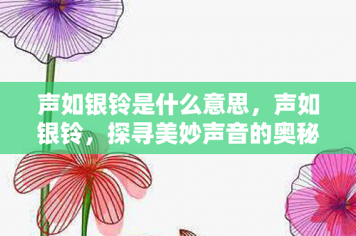 声如银铃是什么意思，声如银铃，探寻美妙声音的奥秘