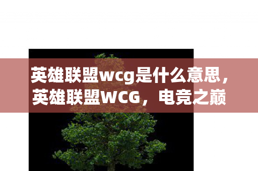 英雄联盟wcg是什么意思,英雄联盟WCG,电竞之巅的荣耀与梦想 英雄联盟wcg是什么意思,英雄联盟WCG,电竞之巅的荣耀与梦想