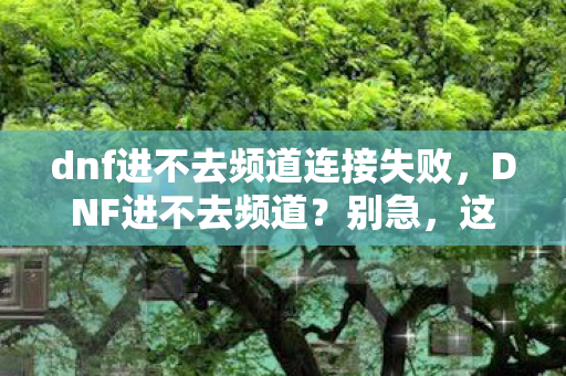 dnf进不去频道连接失败，DNF进不去频道？别急，这里有解决办法！