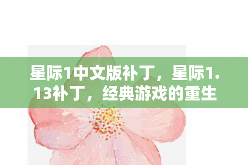 星际1中文版补丁,星际1.13补丁,经典游戏的重生 星际1中文版补丁,星际1.13补丁,经典游戏的重生
