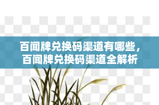 百闻牌兑换码渠道有哪些，百闻牌兑换码渠道全解析