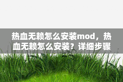 热血无赖怎么安装mod，热血无赖怎么安装？详细步骤解析