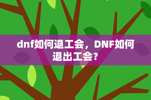 DNF如何退出工会图片