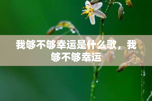 我够不够幸运是什么歌，我够不够幸运