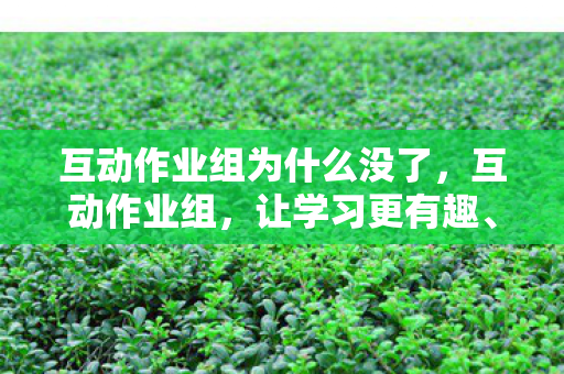 互动作业组为什么没了图片