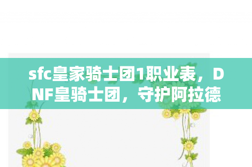 sfc皇家骑士团1职业表图片