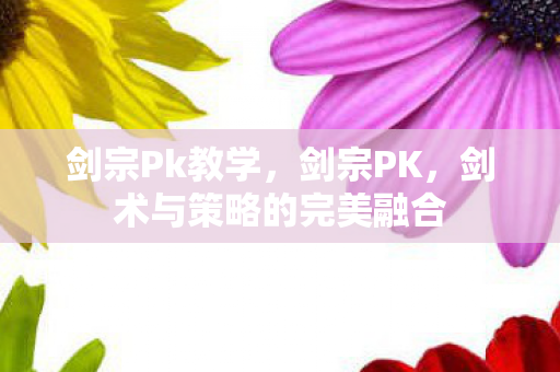 剑宗Pk教学，剑宗PK，剑术与策略的完美融合