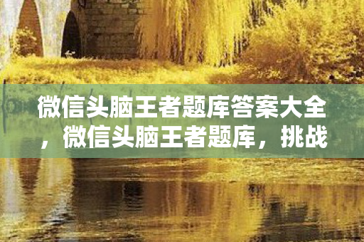 微信头脑王者题库答案大全，微信头脑王者题库，挑战你的知识极限