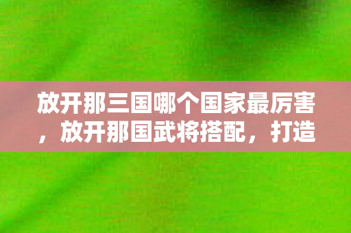 放开那三国哪个国家最厉害，放开那国武将搭配，打造最强战斗阵容