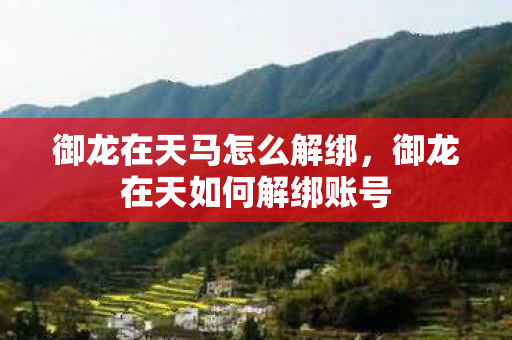 御龙在天马怎么解绑，御龙在天如何解绑账号