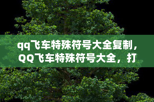 qq飞车特殊符号大全复制，QQ飞车特殊符号大全，打造个性化昵称的秘籍