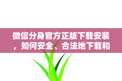 微信分身官方正版下载安装，如何安全、合法地下载和安装软件