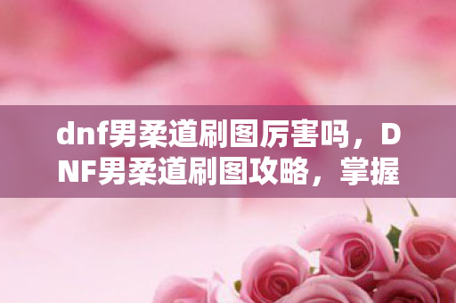 dnf男柔道刷图厉害吗,DNF男柔道刷图攻略,掌握技巧,轻松通关 dnf男柔道刷图厉害吗,DNF男柔道刷图攻略,掌握技巧,轻松通关