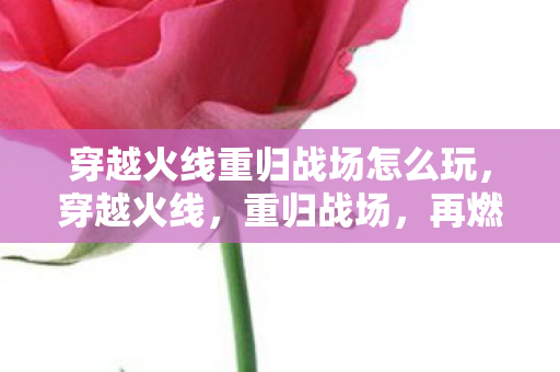 穿越火线重归战场怎么玩，穿越火线，重归战场，再燃战火