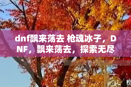 dnf飘来荡去 枪魂冰子,DNF,飘来荡去,探索无尽的冒险之旅 dnf飘来荡去 枪魂冰子,DNF,飘来荡去,探索无尽的冒险之旅