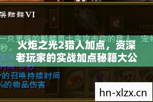 火炬之光2猎人加点,资深老玩家的实战加点秘籍大公开 火炬之光2猎人加点,资深老玩家的实战加点秘籍大公开