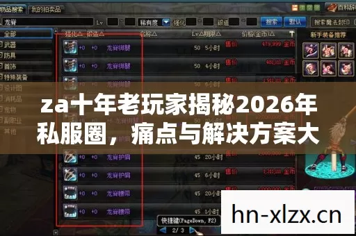 za十年老玩家揭秘2026年私服圈,痛点与解决方案大公开 za十年老玩家揭秘2026年私服圈,痛点与解决方案大公开