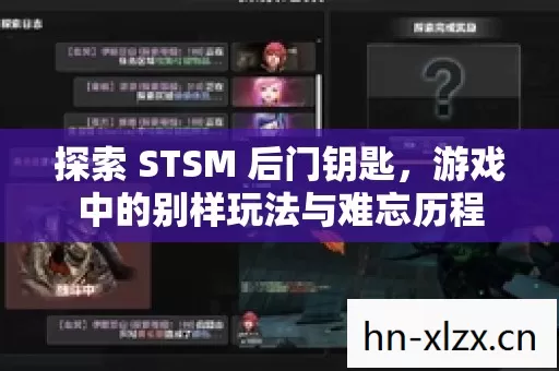 探索 STSM 后门钥匙，游戏中的别样玩法与难忘历程